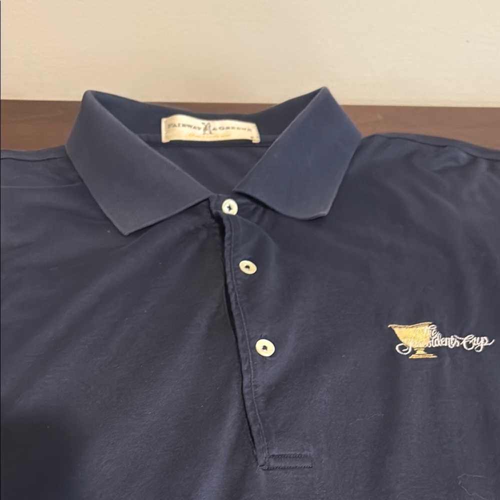 Fairway & Green Men's Navy Golf Polo Shirt - Ryder Cup Logo